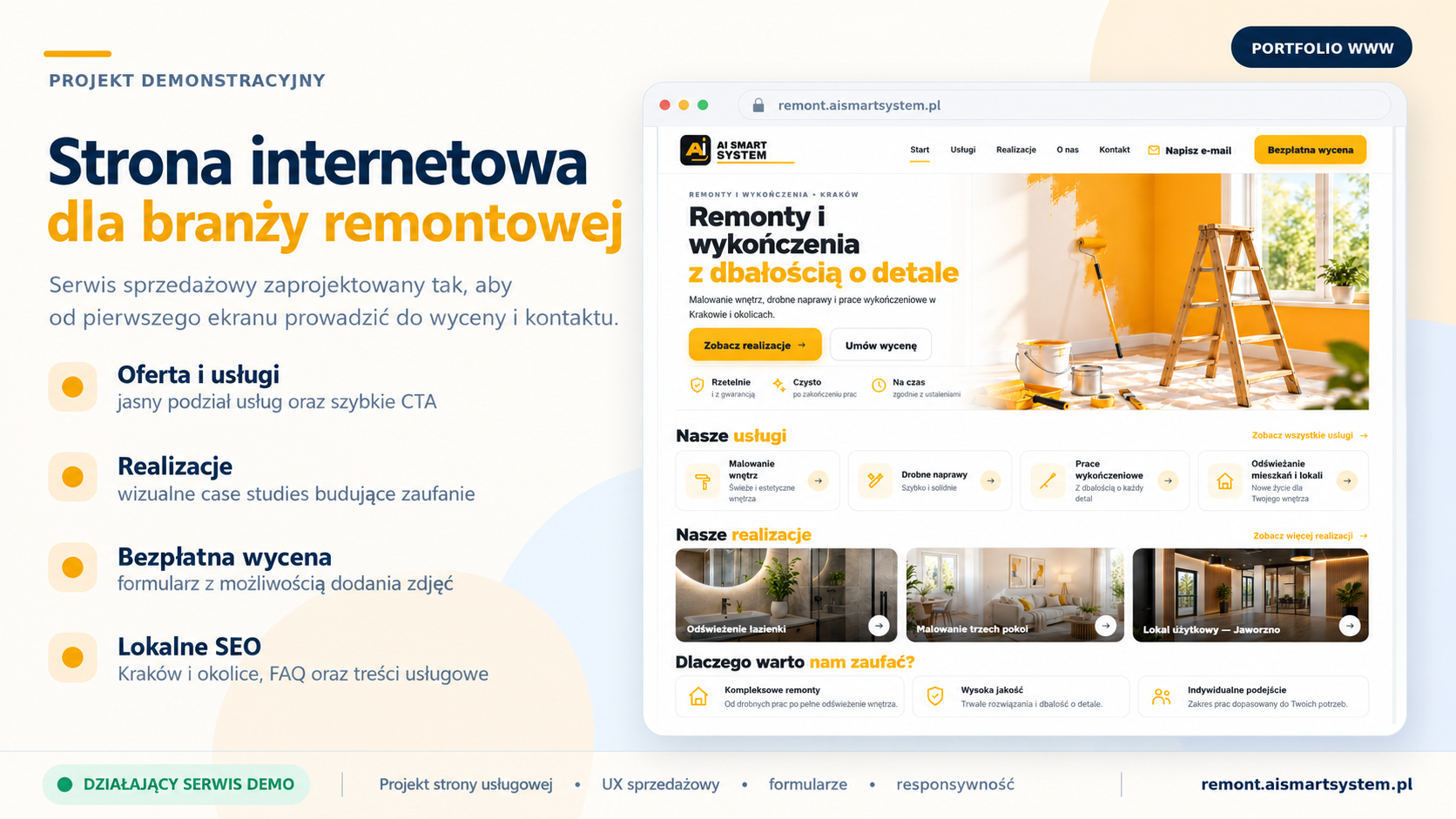 Strona internetowa dla branży remontowej — prezentacja projektu