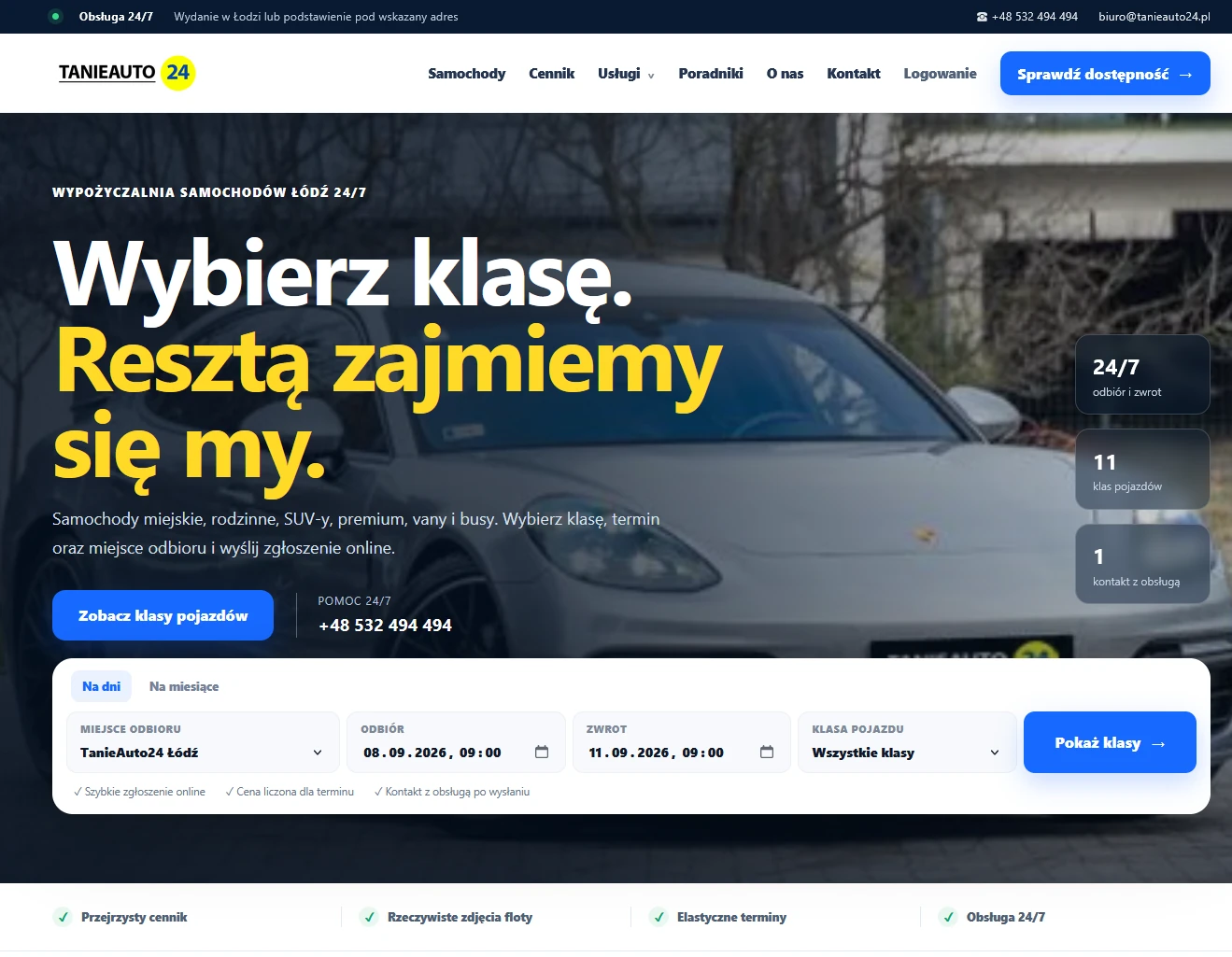 Widok projektu hero TanieAuto24